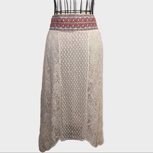 Lace Boho Midi Skirt